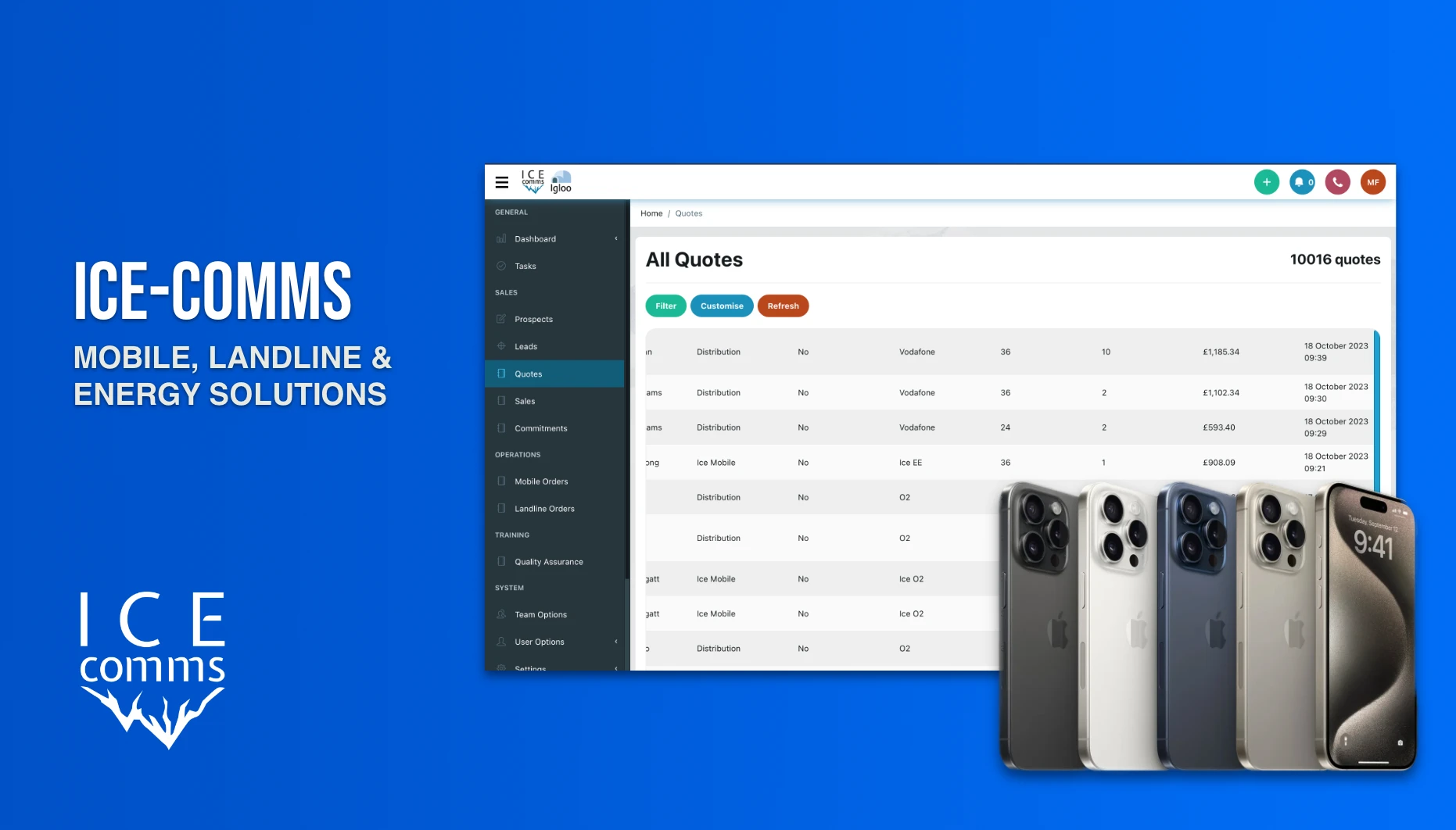Ice Comms' CRM — E-commerce project by Visian Systems