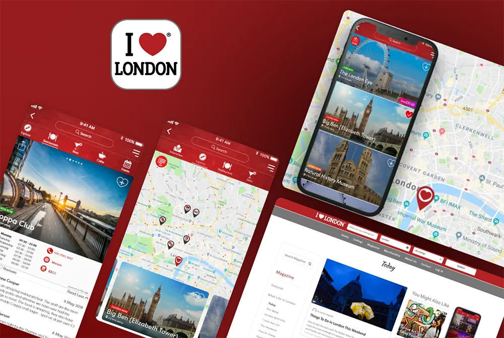 iLoveLondon — Travel project by Visian Systems